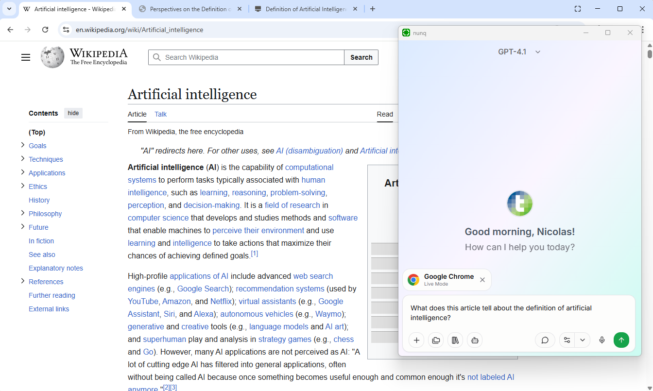 Activate Live Mode and Start Chatting